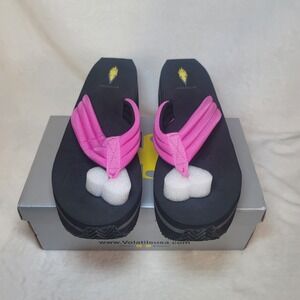 Volatile Zoe Platform Wedges Thong Sandals Island Vaca Resort  Orchid Pink Sz 11